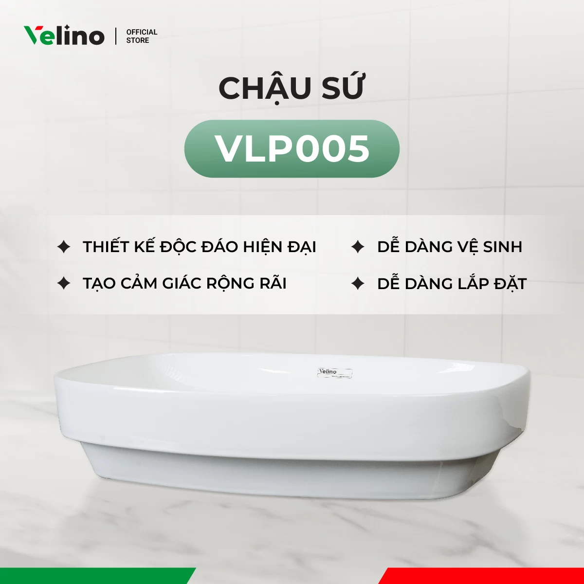 Chậu rửa mặt dương bàn VLP005