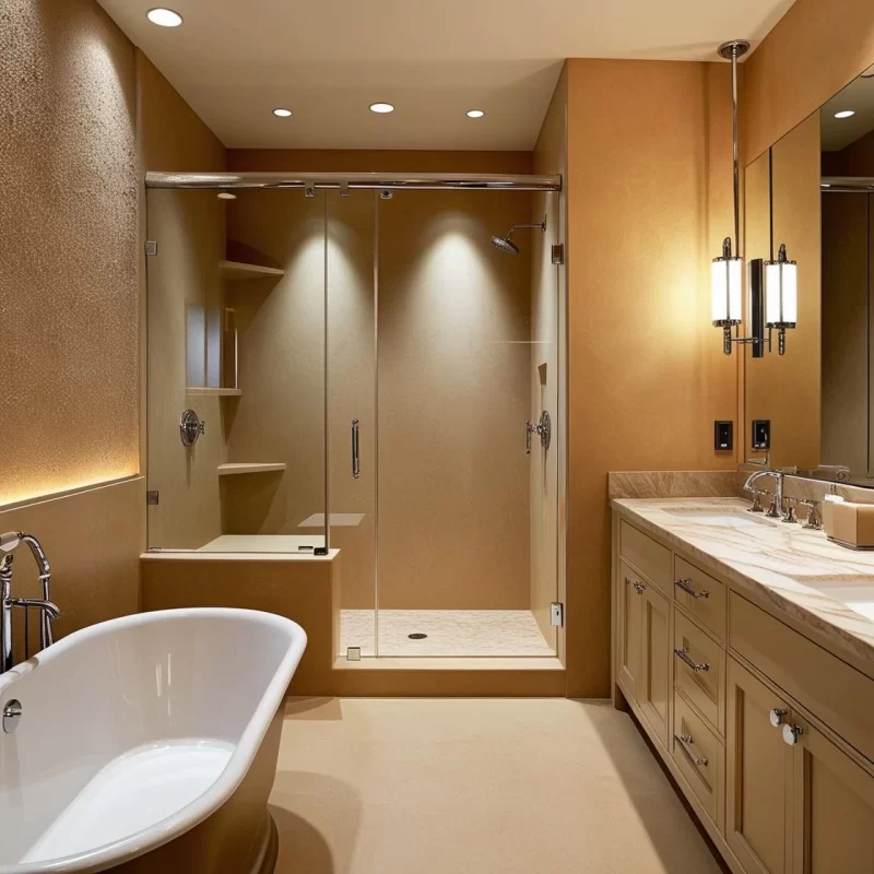 Căn phòng tắm với màu Cát Beige